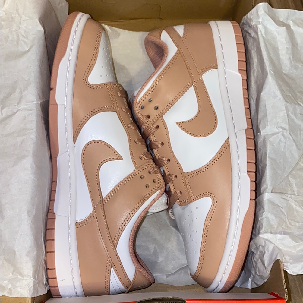 Nike Tan And White Sneakers Classic Dunk Low